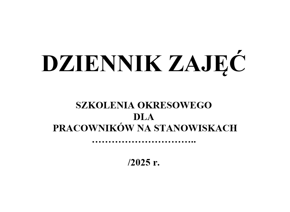 Dziennik zajęć wersja papierowa