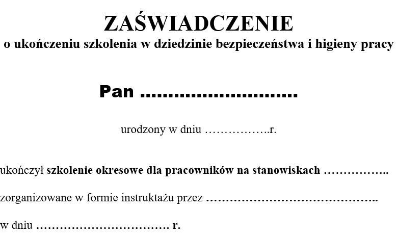 Zaświadczenia w wersji papierowej